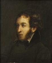 Last lifetime portrait of the poet Alexander Sergeyevich Pushkin (1799-1837), 1837.