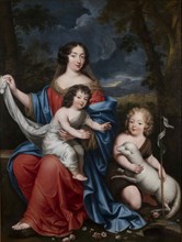Portrait of Madame de Maintenon (1635-1719), with the Natural Children of Louis XIV, 17th century.