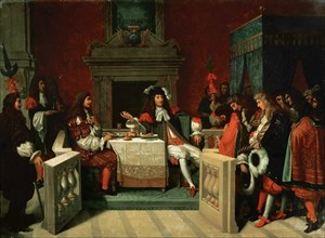 Molière at the table of Louis XIV, 1857.