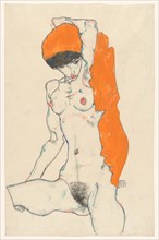 Standing Nude with Orange Drapery, 1914.