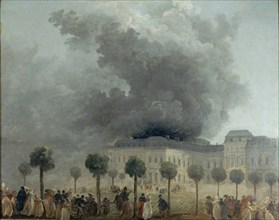 Fire at the Opera House of the Palais-Royal, June 8, 1781, ca 1781.