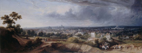 Paris, seen from the heights of Montmartre, 1822.