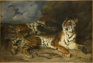 Young Tiger Playing with Its Mother, 1830.