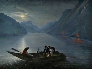Julie and Saint-Preux on Lake Geneva, 1824.