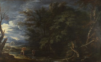 Landscape with Mercury and the Dishonest Woodman, ca 1663.