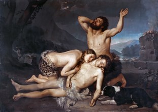 Adam and Eve mourn the death of Abel.