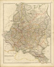 Map of Russia and Poland, 1832.