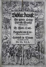 Cover design "Biblia" by Martin Luther, 1541.