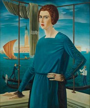 The Artist's Wife with Venice in the Background, 1921.