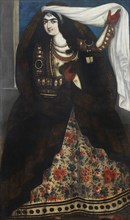 Young woman wearing chador, ca 1844-1850.