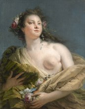 Portrait of a Lady as Flora, ca 1760.