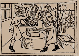 The Art of Blacksmithing. From Speculum Vitae Humanae by Rodericus Zamorensis, 1479.