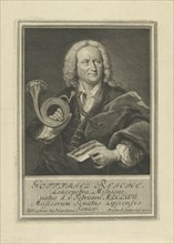 Portrait of the trumpet player and composer Gottfried Reiche (1667-1734) , 1727.
