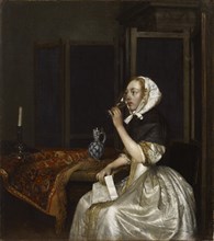 Lady Holding a Wine Glass, ca 1665.