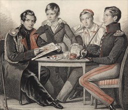 Portrait of the Brothers Konovnitsyn , 1825.