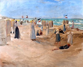 On the Beach at Noordwijk, 1908.
