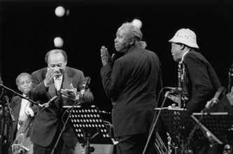 Harry "Sweets" Eddison, Lionel Hampton and Al Grey, c1990.