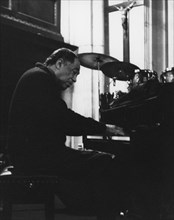 Duke Ellington, rehearsal for a Sacred Concert at Great St Mary's Church, Cambridge, 1967.