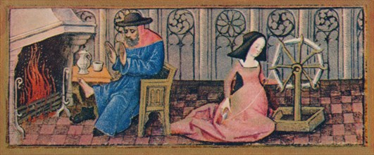 February - spinning, late 15th century, (1939).