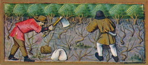 March - working in the vineyard, 15th century, (1939).