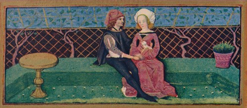 April - lovers in a garden, 15th century, (1939).