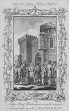 Lady Mary Bruce exposed, as a public spectacle at Roxburgh Castle, by order of Edward I', 1773.