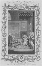 The Duke of Queensberry and Dover presenting the Act of Union to Queen Anne', 1773.