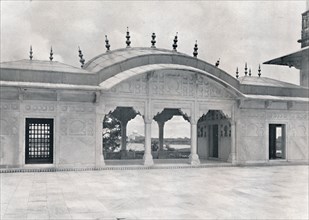 Agra. The Khas Mahal shewing the Taj', c1910.
