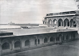 Agra. The Dewan-i-Khas Showing the Taj', c1910.