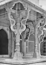 Fatehpur Sikri. Pillars on front of Tomb of Sheik Salem Christi', c1910.