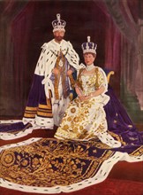Their Majesties King George V and Queen Mary in their coronation robes', 1911, (1951).
