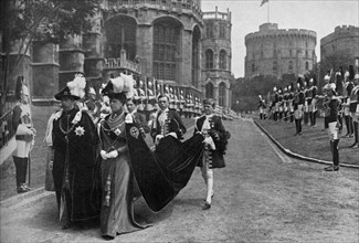 King George V and Queen Mary in the Garter Procession at Windsor, 1913', (1951).