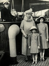 Queen Mary with her granddaughters', 1930s, (1951).