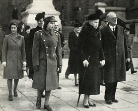 Queen Mary, Princess Elizabeth, Princess Margaret..., Armistice Day, 1945', (1951).