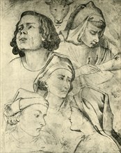 Studies of heads, c1320-1366, (1943). s