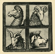 Animal heads, early 15th century, (1943).