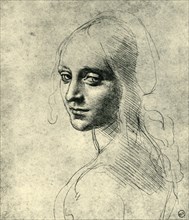 Head of a Young Woman (Study for the Angel in the 'Virgin of the Rocks'), c1485, (1943).