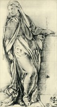 Sketch of the Virgin Mary for an Annunciation, mid-16th century, (1943).