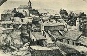 Quarry in Alt-Matzleinsdorf, with the parish church of St Florian in Vienna, 1814-1815, (1943).