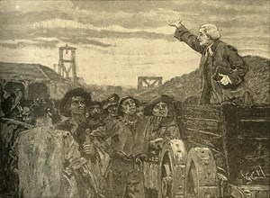 Rowland Hill preaching to the colliers of Kingswood, Bristol, c1772 (c1890).