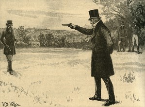 The Duke of Wellington's duel with the Earl of Winchilsea, Battersea Fields, London, 1829 (c1890).