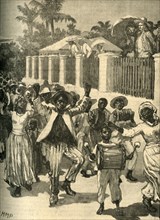 Slavery emancipation festival in Barbados, c1834 (c1890).