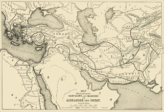 Map Illustrating the Campaigns and Marches of Alexander the Great', 1890.