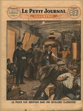 Police raid on an illicit distillery,1930