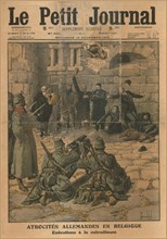 German atrocities in Belgium: execution by machine gun,1915