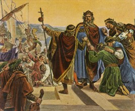 Barbarossa bids farewell as he leaves on his crusade,1189