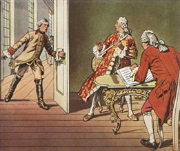 The Crown Prince and his music teacher are interrupted during a flute lesson,1729