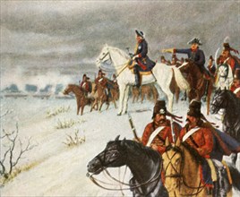 Frederick the Great on the hill at Borna during the Battle of Leuthen, 5 December 1757