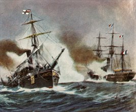 Battle between the "Meteor" and the "Bouvet" off Havana, 9 November 1870