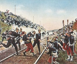 Storming of the railway embankment at Nuits by the Badeners, 18 December 1870
